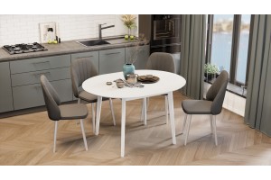 Стол обеденный раздвижной Форли Тип 1 Б-161 Белый матовый