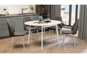 Стол обеденный раздвижной Форли Тип 1 Б-161 Белый матовый