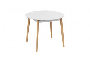 Стол обеденный раздвижной Форли Тип 1 Б-161 Белый матовый, Натуральное дерево