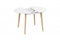 Стол обеденный раздвижной «Форли» Тип 1 - Б-161 Белый матовый, Натуральное дерево
