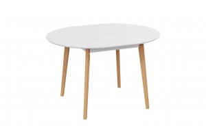 Стол обеденный раздвижной Форли Тип 1 Б-161 Белый матовый, Натуральное дерево
