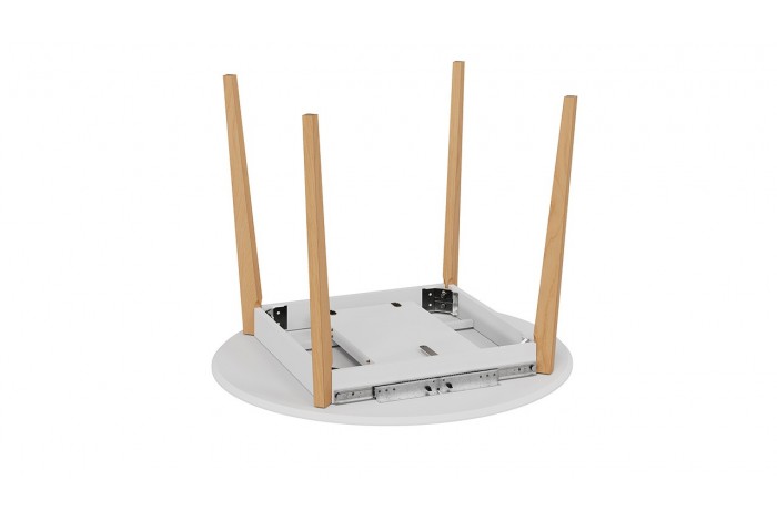 Стол обеденный раздвижной «Форли» Тип 1 - Б-161 Белый матовый, Натуральное дерево