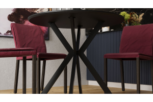 Стол обеденный Эрвин Тип 1 Черный муар, Керамика матовая черный мрамор