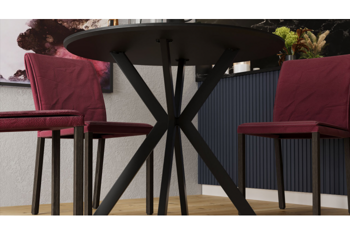 Стол обеденный «Эрвин» Тип 1 Черный муар, Керамика матовая черный мрамор