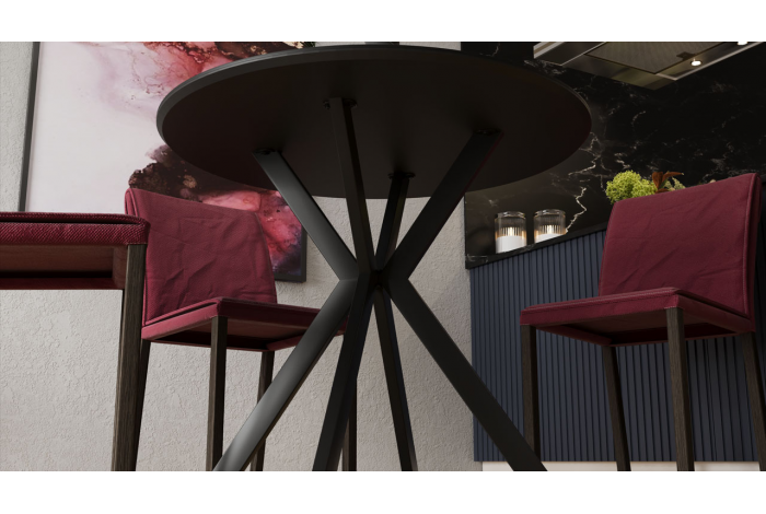 Стол обеденный «Эрвин» Тип 1 Черный муар, Керамика матовая черный мрамор