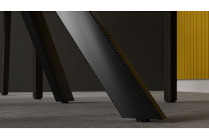 Стол обеденный «Эрвин» Тип 1 Черный муар, Керамика матовая черный мрамор