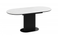 Стол обеденный раздвижной «Эридан» Тип 2 Черный муар, Керамика матовая белый мрамор