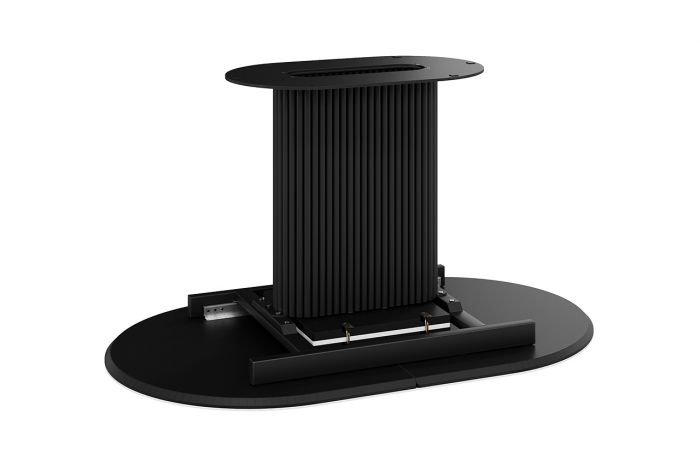 Стол обеденный раздвижной «Эридан» Тип 2 Черный муар, Керамика матовая белый мрамор