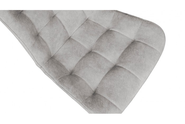 Стул «BOSTON» Белый муар, Велюр V004 светло-серый