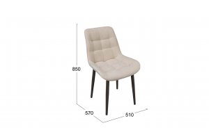 Стул BOSTON Черный муар, Велюр Megen 6 (бежевый)