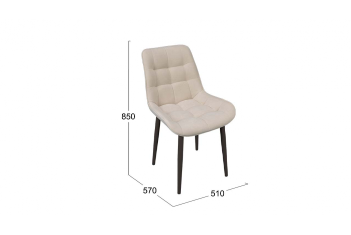 Стул «BOSTON» Черный муар, Велюр Megen 6 (бежевый)