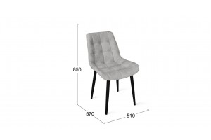 Стул BOSTON Черный муар, Велюр V004 светло-серый