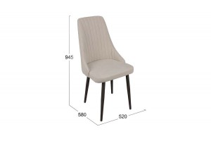 Стул Данте Черный муар, Велюр DREAM Beige (бежевый)