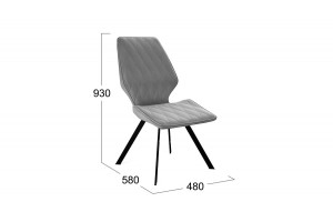 Стул Матэо Черный муар, Микровелюр BRENDY Grey
