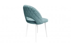 Стул Амели (конус Т2) Белый муар, Велюр DREAM Mint (бирюзовый)