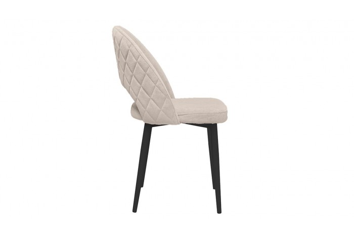 Стул «Амели» (конус Т2) Черный муар матовый, Велюр DREAM Beige (бежевый)