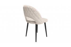Стул Амели (конус Т2) Черный муар матовый, Велюр DREAM Beige (бежевый)