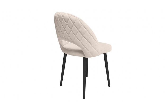Стул «Амели» (конус Т2) Черный муар матовый, Велюр DREAM Beige (бежевый)