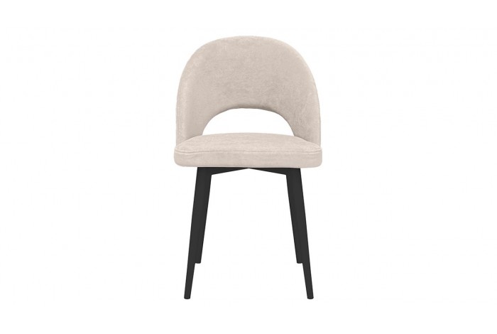 Стул «Амели» (конус Т2) Черный муар матовый, Велюр DREAM Beige (бежевый)