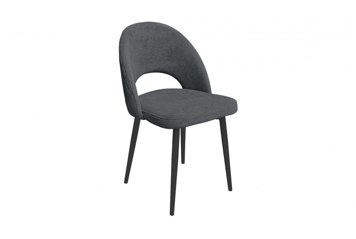 Стул «Амели» (конус Т2) Черный муар матовый, Велюр DREAM Grafit (темно-серый)