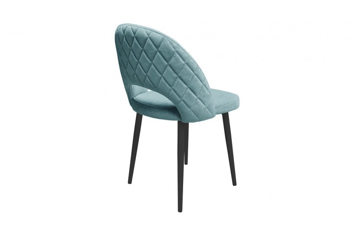Стул «Амели» (конус Т2) Черный муар, Велюр DREAM Mint (бирюзовый)