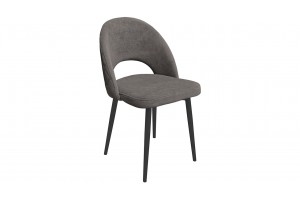 Стул Амели (конус Т2) Черный муар, Велюр DREAM Stone (серо-коричневый)