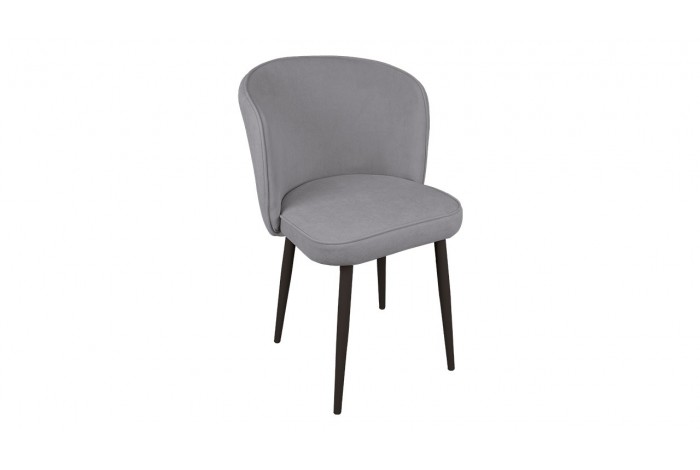 Стул «Боско» Черный муар, Велюр DREAM Grey (серый)