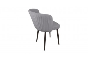 Стул Боско Черный муар, Велюр DREAM Grey (серый)