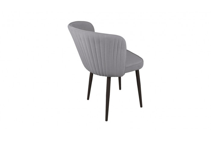 Стул «Боско» Черный муар, Велюр DREAM Grey (серый)