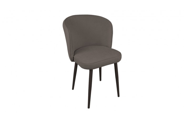 Стул «Боско» Черный муар, Велюр DREAM Stone (серо-коричневый)