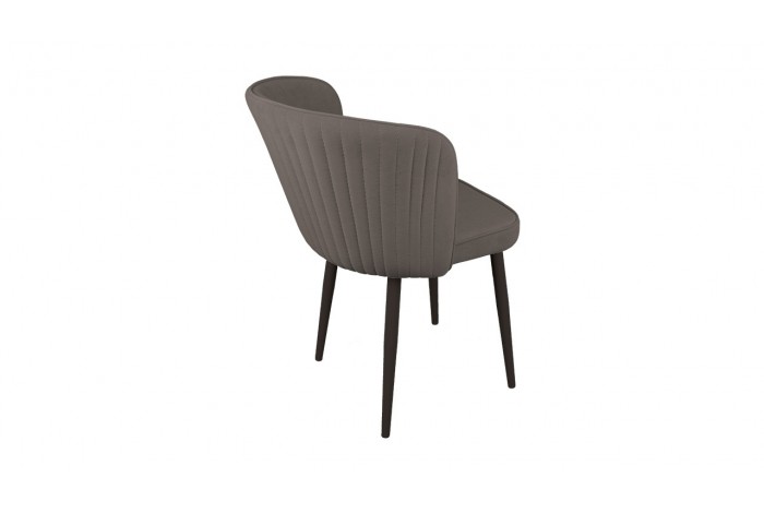 Стул «Боско» Черный муар, Велюр DREAM Stone (серо-коричневый)