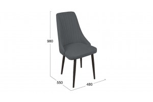 Стул Данте Черный муар, Велюр DREAM Grafit (темно-серый)