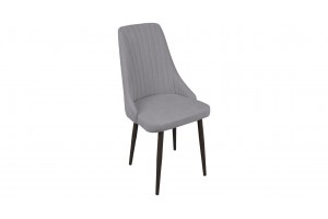 Стул Данте Черный муар, Велюр DREAM Grey (серый)