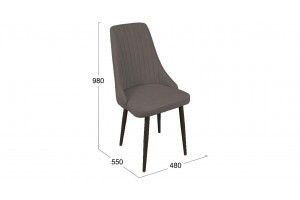 Стул Данте Черный муар, Велюр DREAM Stone (серо-коричневый)