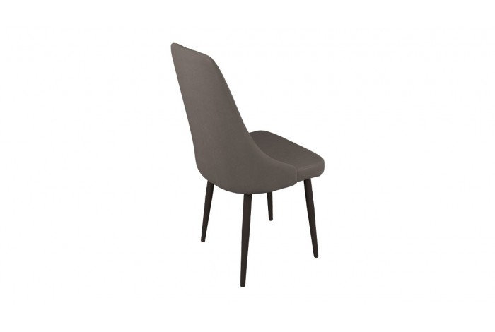 Стул «Данте» Черный муар, Велюр DREAM Stone (серо-коричневый)