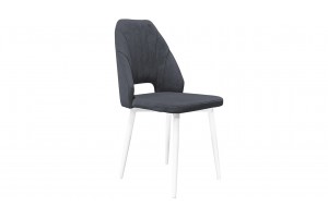Стул Капри (конус Т2) Исп. 2 Белый муар, Велюр DREAM Grafit (темно-серый)