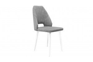 Стул Капри (конус Т2) Исп. 2 Белый муар, Велюр DREAM Grey (серый)