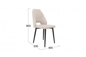 Стул Капри (конус Т2) Исп. 2 Черный муар, Велюр DREAM Beige (бежевый)