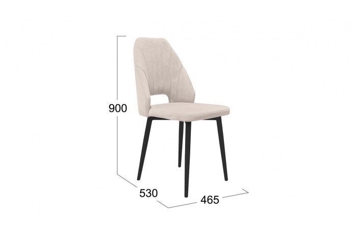 Стул «Капри» (конус Т2) Исп. 2 Черный муар, Велюр DREAM Beige (бежевый)