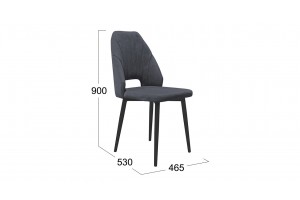 Стул Капри (конус Т2) Исп. 2 Черный муар, Велюр DREAM Grafit (темно-серый)