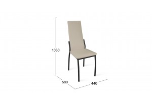 Стул Кредо Черный муар, к/з Бежевый