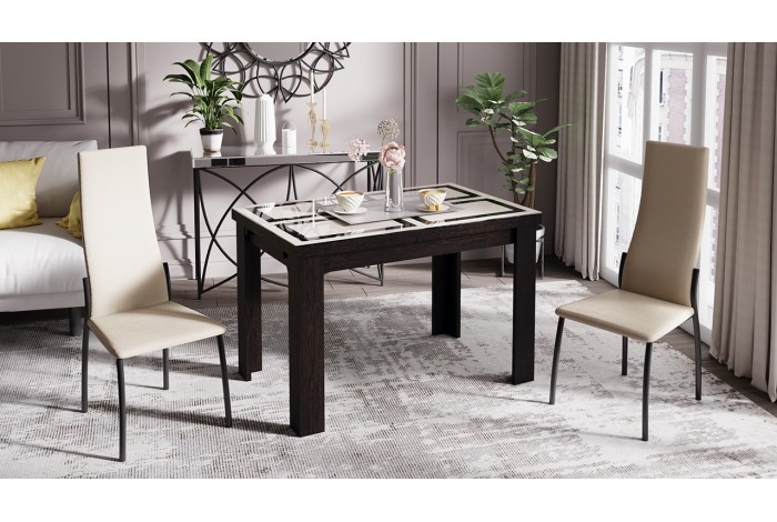 Стул «Кредо» Черный муар, к/з Бежевый