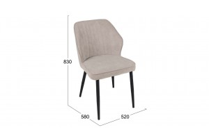 Стул Крис Черный муар, Микровелюр BRENDY Creame