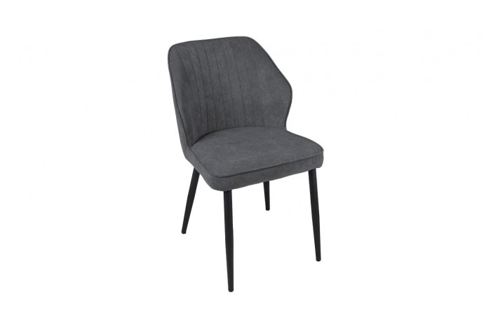 Стул «Крис» Белый муар, Микровелюр BRENDY Graphite