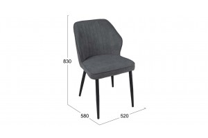 Стул Крис Черный муар, Микровелюр BRENDY Graphite