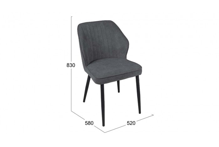 Стул «Крис» Белый муар, Микровелюр BRENDY Graphite