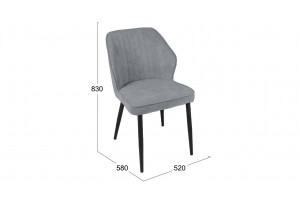 Стул Крис Черный муар, Микровелюр BRENDY Grey