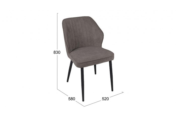 Стул «Крис» Белый муар, Микровелюр BRENDY Latte