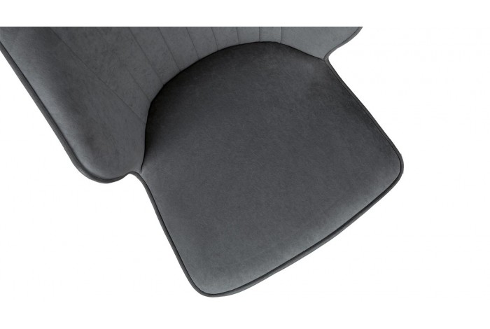 Стул поворотный «Крис» Белый муар, Микровелюр BRENDY Graphite