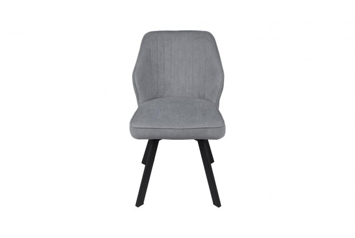 Стул поворотный «Крис» Белый муар, Микровелюр BRENDY Grey